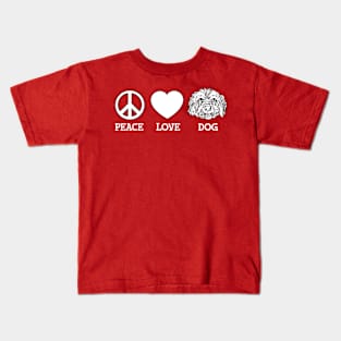 Peace Love Dog Edit 3 Kids T-Shirt